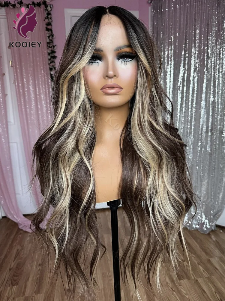 13x6 Wig Frontal renda sorot tubuh pirang coklat gelombang Brazilian HD transparan sutra atas Wig penutup renda untuk wanita Pre Pluck