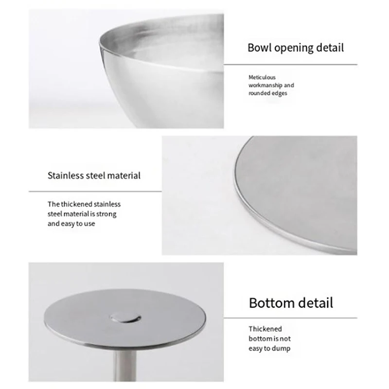 1 قطعة جديد كأس الفولاذ المقاوم للصدأ كوب الآيس كريم الحلوى طبق للسلطة أطباق فاكهه وجبة خفيفة طبق المنزل بار حفلة المطبخ أداة