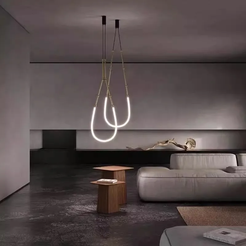 

2025 LED DIY Minimalism Stainless Steel Gold Black Designer Lustre Lamparas De Techo Ceiling Lights.Ceiling Lamp For Living Room