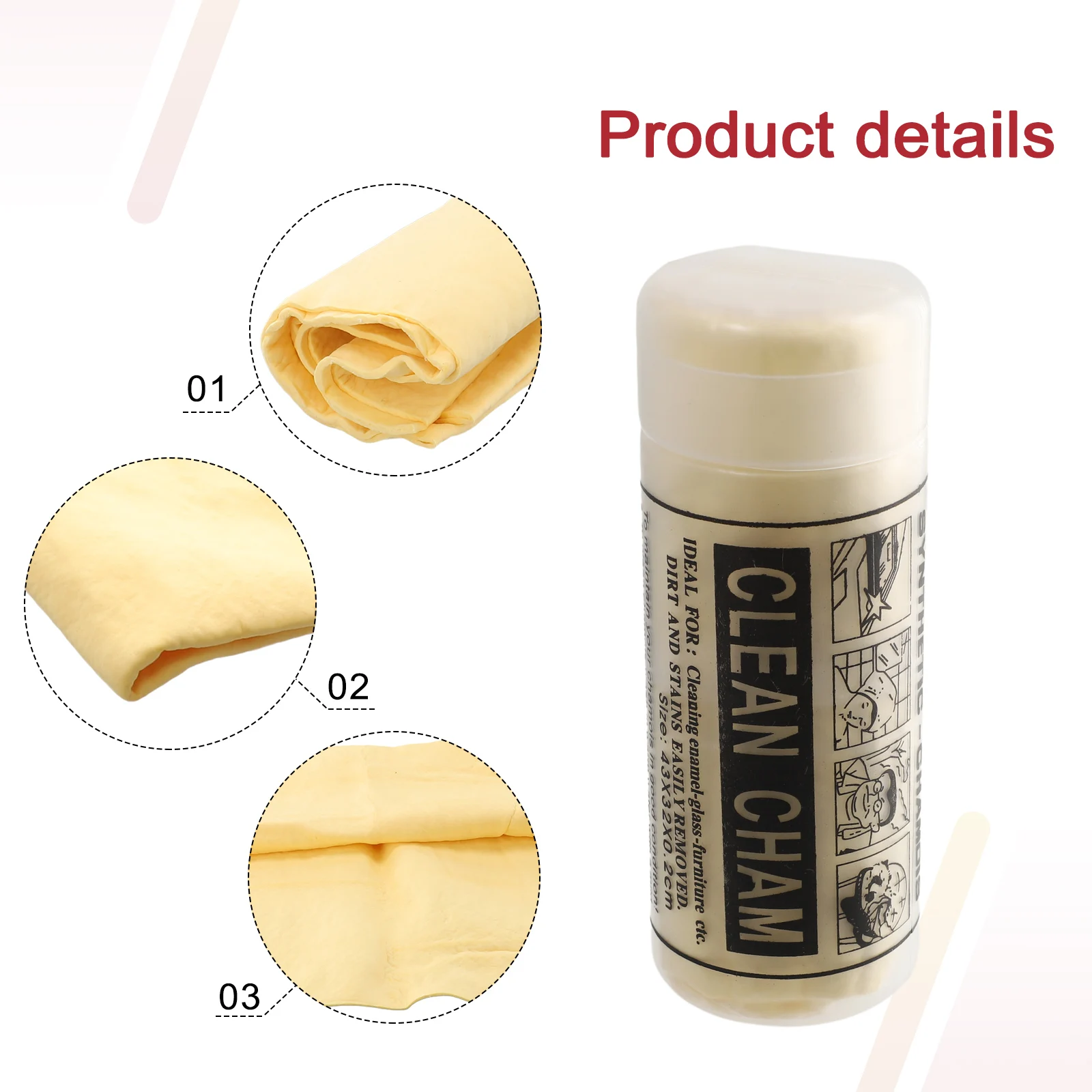 

High Quality Clean Towel Quick Dry Towel 43cm*32cm Multi-purpose Artificial Leather Light PVA+MIC Random Color