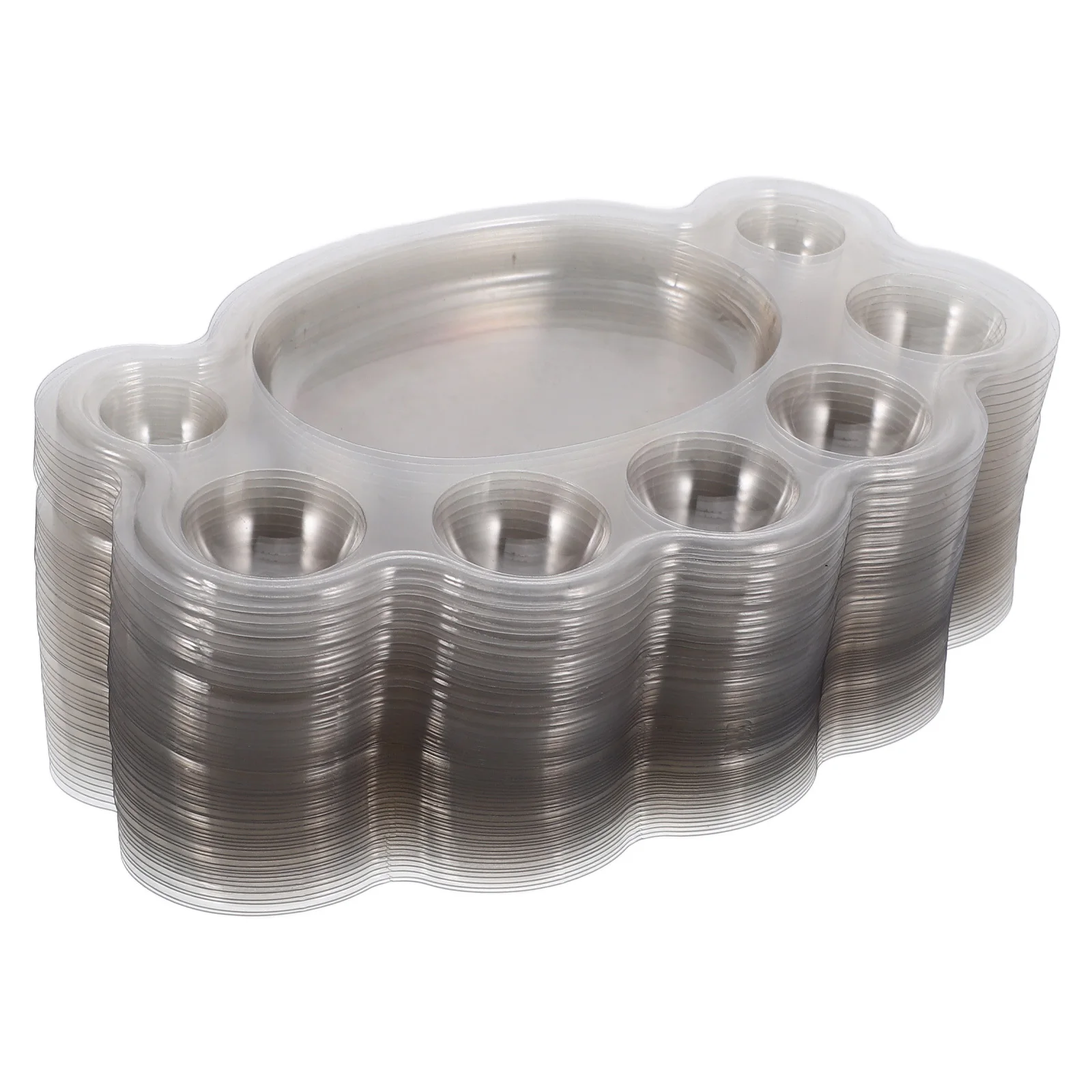 50 قطعة لوحة طلاء على شكل قدم صواني خلط شفافة للاستعمال مرة واحدة للأطفال رسم ألوان مائية زيت أكريليك حرفية فنية ذاتية الصنع #5