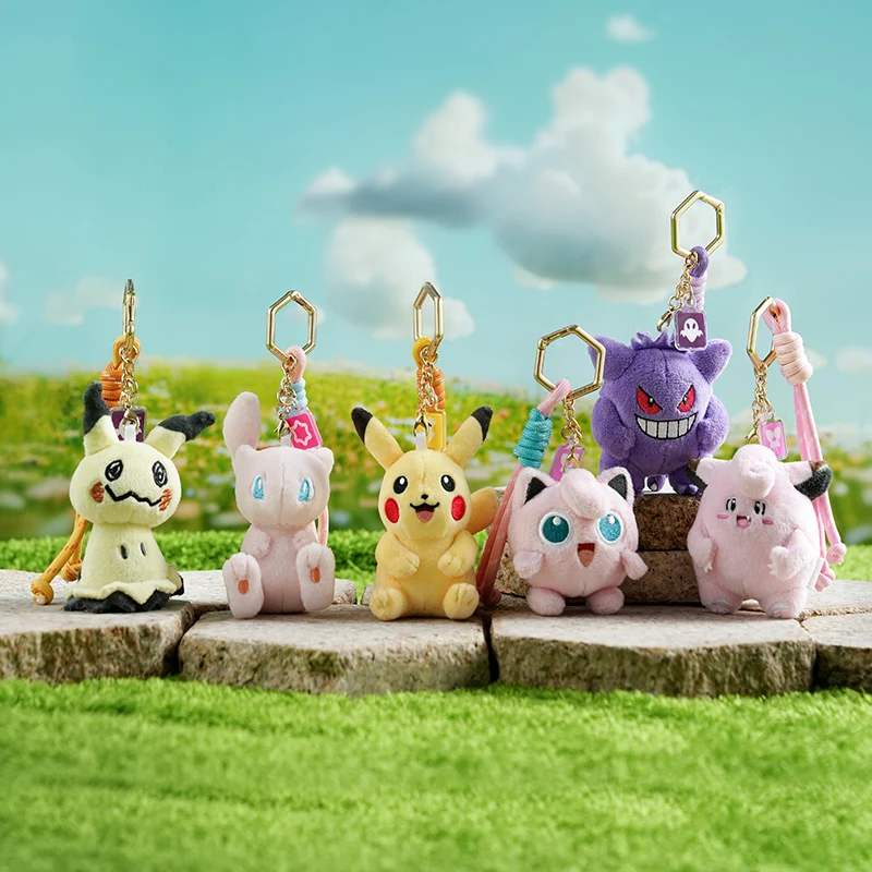 オリジナルポケモンゲンガー Mimikyu Sprigatito Pawmi Fuecoco ミュウぬいぐるみぬいぐるみキーホルダーバックパックペンダントキーリング誕生日プレゼント