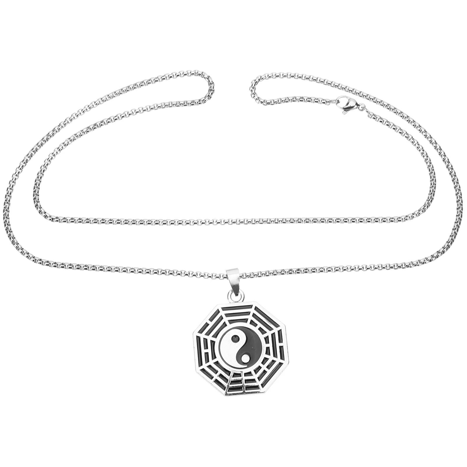 Tai Chi Necklace Yin Yang Pendant for Women Long Necklaces Ying Gifts Letter Sweater Chain and