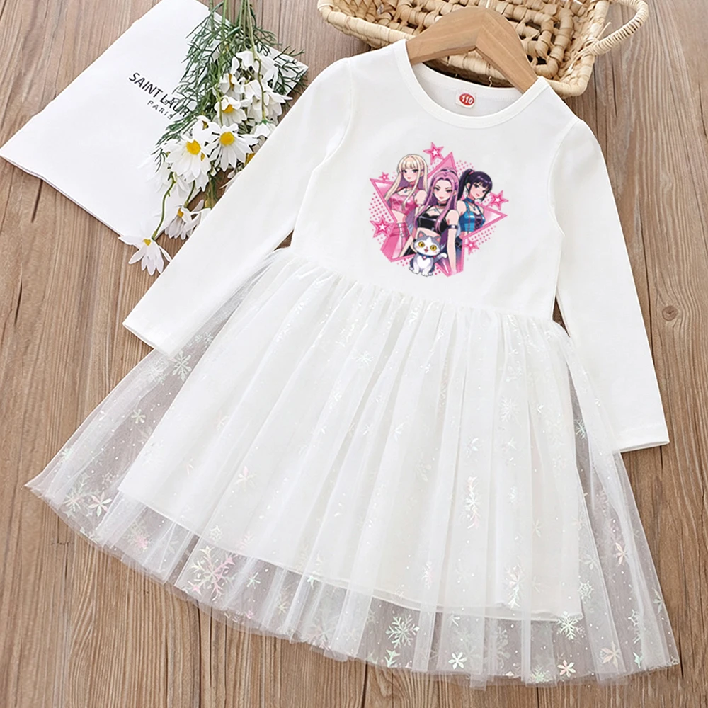 Neue Kinderkleidung Frühling Herbst Langarm-Prinzessinnenkleid Baby Mädchen Süßes Kleid Kinder Geburtstagsparty Kleid Regenbogen Cartoon – Detail 8
