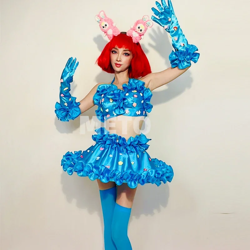 Klub nocny DJ występ na scenie nosić grupa kobiet odzież jazzowa seksowny strój do tańca na rurze Cosplay Gogo kostium taneczny Bar