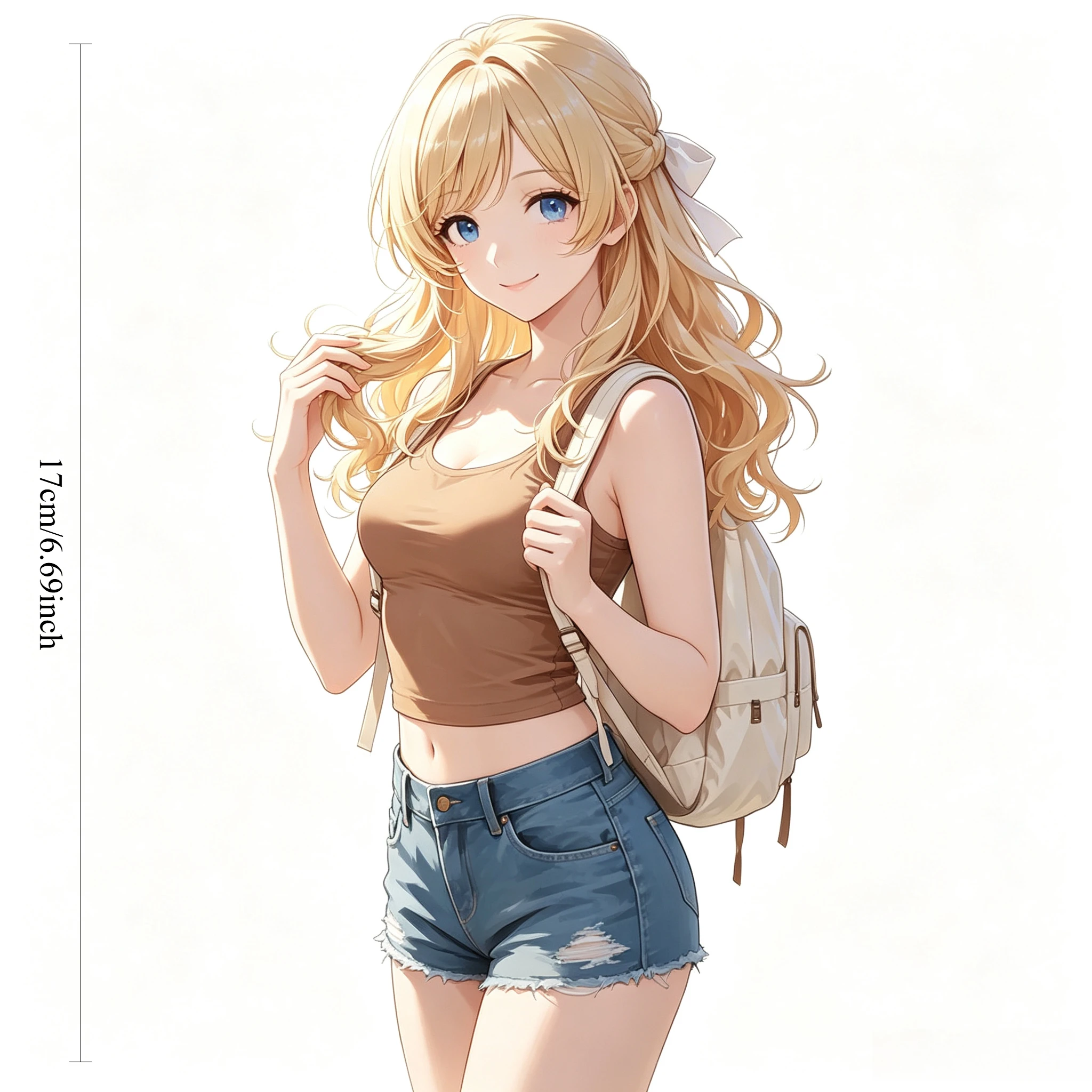 Anime Girl Backpack Vinyl Car Decal Sticker 17cm Waterproof Weatherproof for Window Laptop