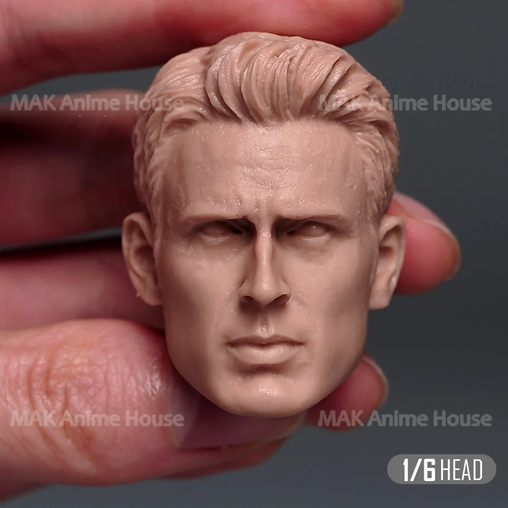 In Stock Unpainted 1/6Head Sculpt Chinese American Legendary Figure Man Head Model Fit 12'' Male Soldier Action Figure Body Doll
