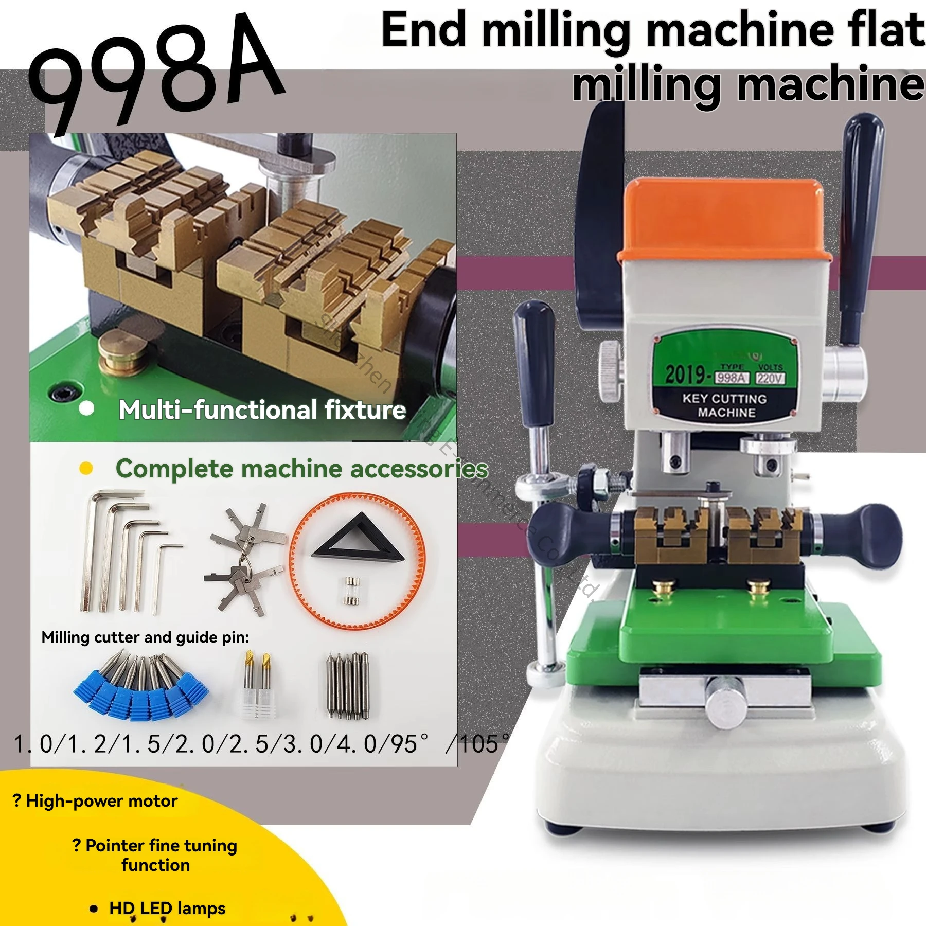 998A Key Machine Flat Milling End Milling Manual Key Machine Multi-functional Fixture Integrated Key Cutting Machine