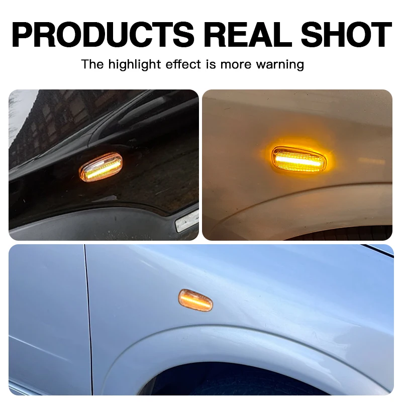 2xDynamiczne LED-owe kierunkowskazy w błotnikach do Opel Astra G 1998-2009 Zafira A 1999-2005, boczne światła obrysowe, lampy 2000 2001 2002 2003 2004