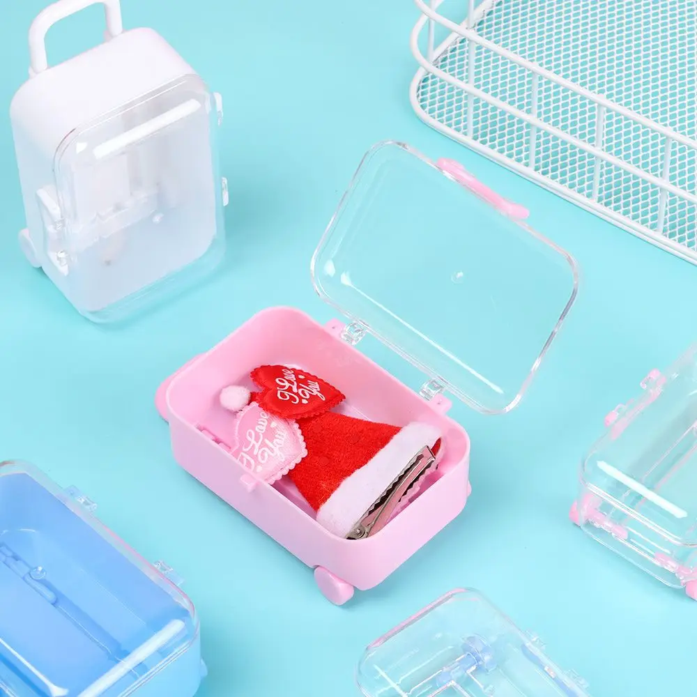 Mode Plastic Mini Koffer Voor Poppen Miniatuur Speelgoed Kofferbak Poppenhuis Decoratie Mooie Kleine Clutch Sieraden Doos Pop Handtas