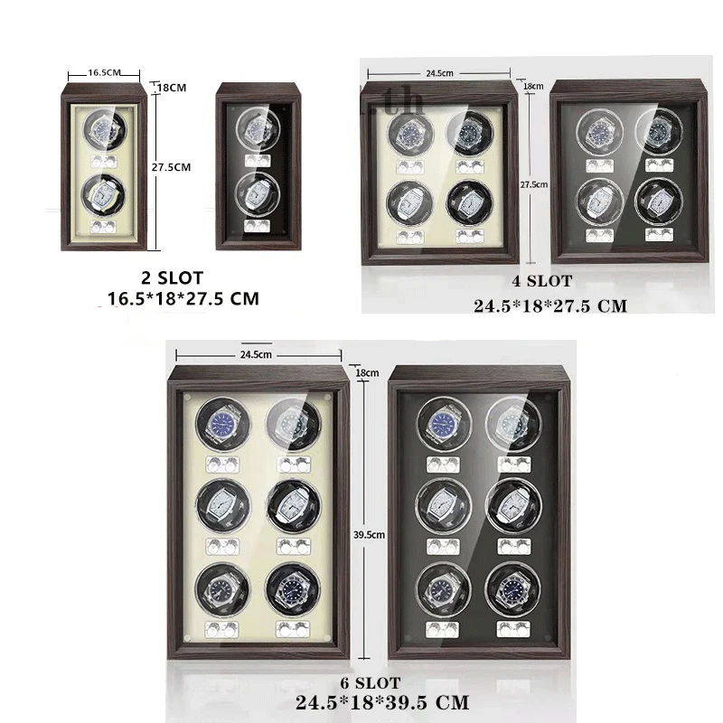The Spot Goods 1/2/4/6 Slot Automatic Watch Winder Box with Mabuchi Moto Clock Cabinet Watch Storage Box