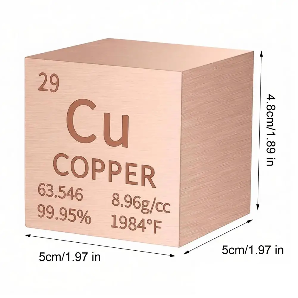 

Pure Block 99.95% Pure Cube High Density Metal Element Engraved Science Collection Diy Teacher Gift Periodic Table Lab Material