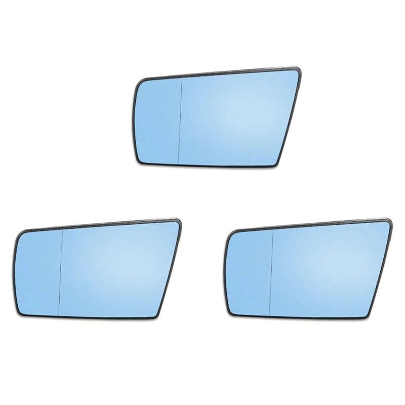 3X Left Side Side Wing Mirror Glass Heated With Backing Plate For Mercedes-Benz C W202 E W210 S W140 1994-2000