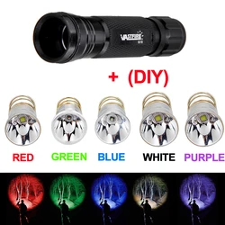 DIY White/Red/Blue/Green/Purple LED Flashlight Lamp Bulb for WF-501,502,503 Torch Accessary+DIY Flashlight Shell Host