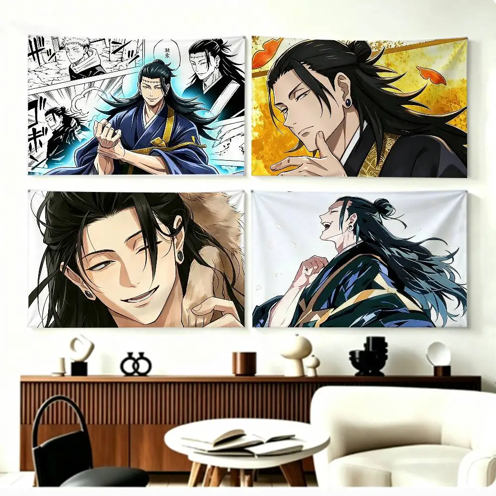 Cool Anime Male Suguru G-Geto   Flags Wall Hanging Background Art Banner for Bedroom Home Outdoor Decor