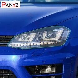 2 Pcs Car Headlight Tint Black Protective Film Transparent TPU Protective For Volkswagen VW Golf 7 MK7 2012-2019