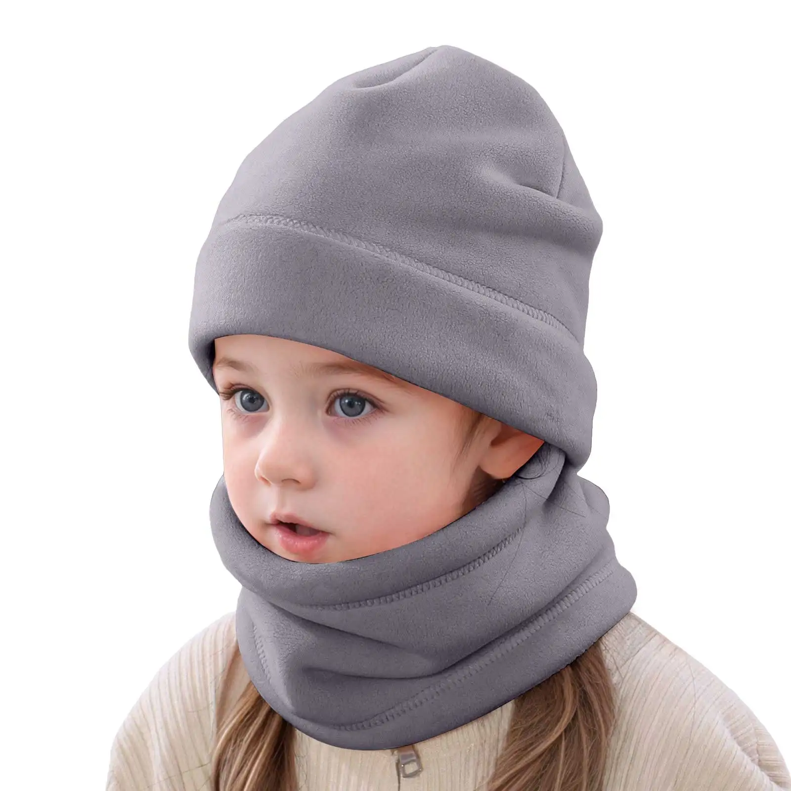 

Зимняя шапка, шарф, комплект для мальчиков, мягкий плюшевый флисовый термоплюшевый шапочка с ушками и утепленная шапка для шеи для мальчиков и девочек, зимний пуловер, шапка