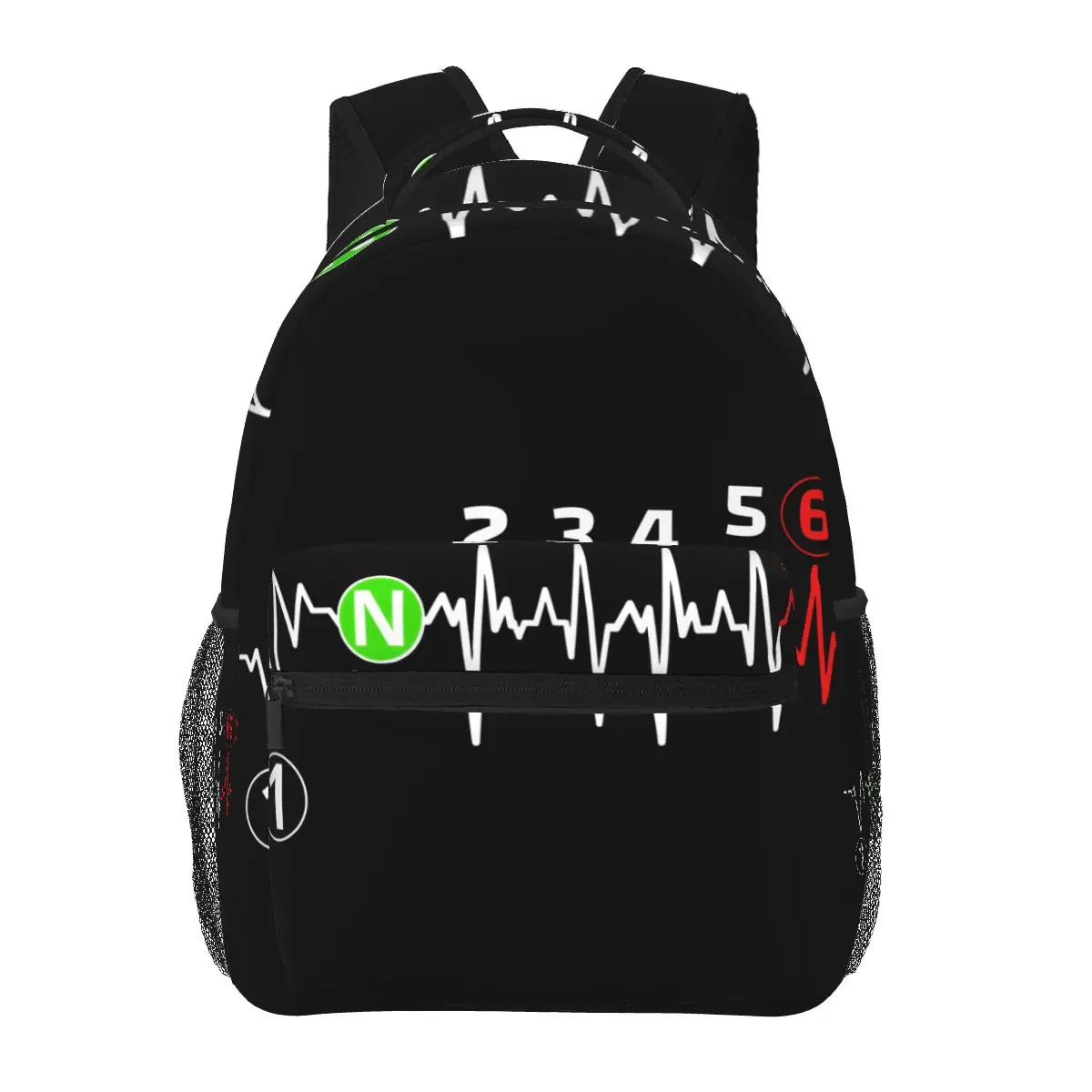 

Motorbike Heartbeat 1n23456 Casual Backpack Unisex Students Leisure Travel Computer Backpack