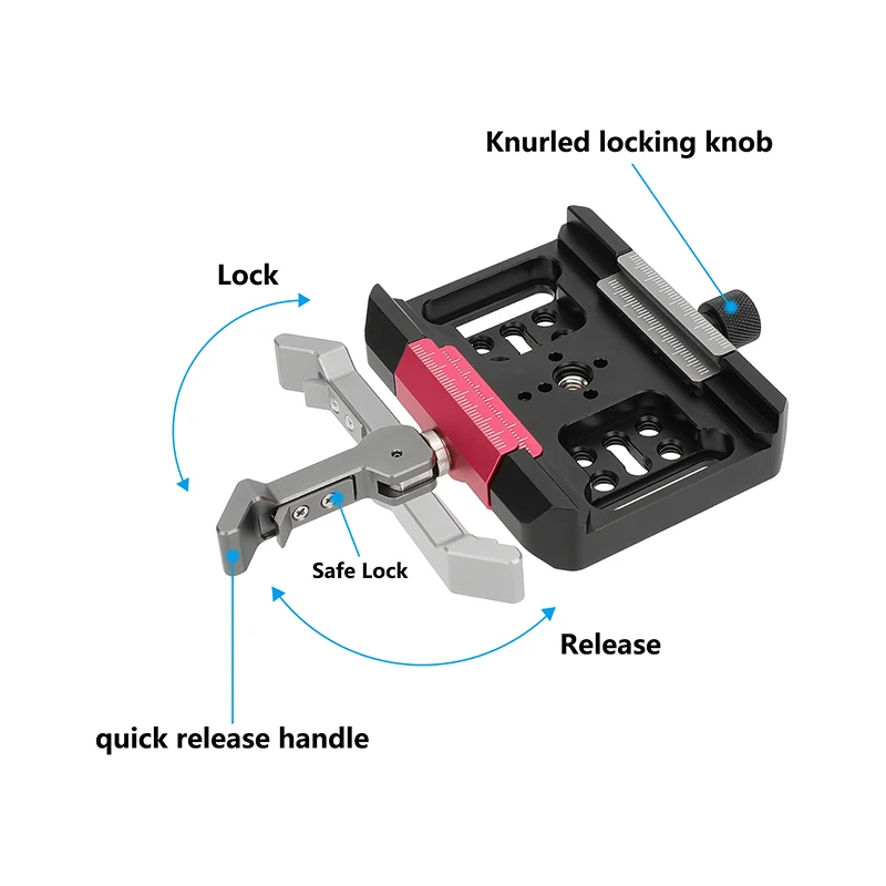 CAMVATE Arca-type Quick Release Clamp Manfrotto Baseplate For DSLR Camera Cage, Gimbal and 577/ 501/ 504/ 701 Tripods BallHead