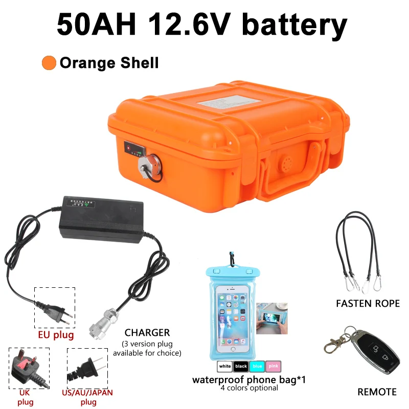 12V 50AH capacity lithium battery box wtih connection for motor power fin BLUEDRIVE sup board kayak stand up paddle board motor