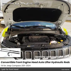 For Jeep Compass 2011-2024 Conversion Front Engine Hood Lift Hydraulic Rods Support Lever Function Upgrade Auto Accessories