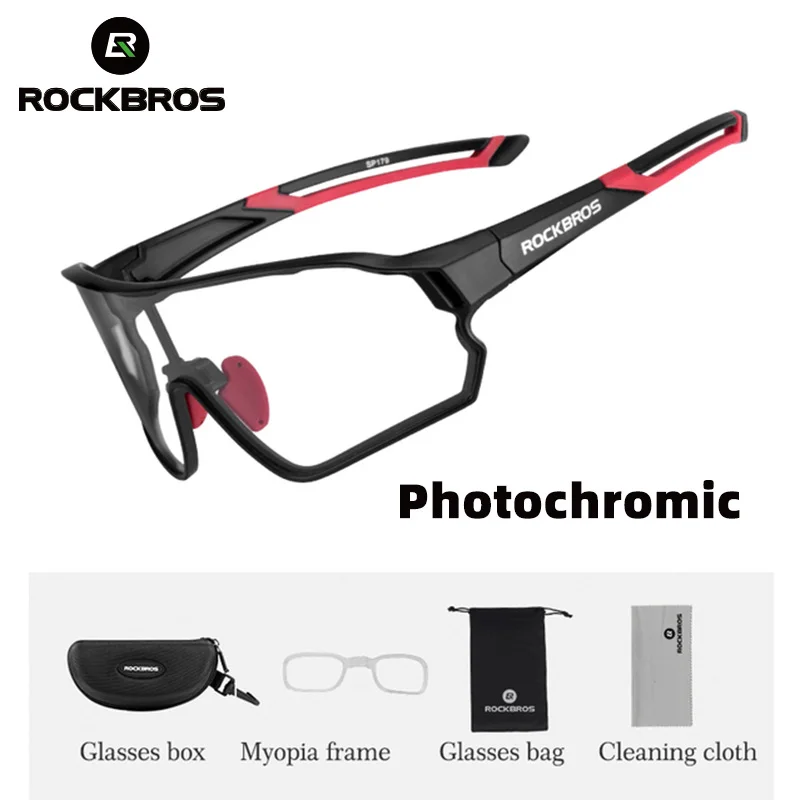 ROCKBROS Photochromic Cycling Glasses Bicycle Outdoor Sports Sunglasses Discoloration MTB Road Bike Goggles  Eyewear Anti Glare