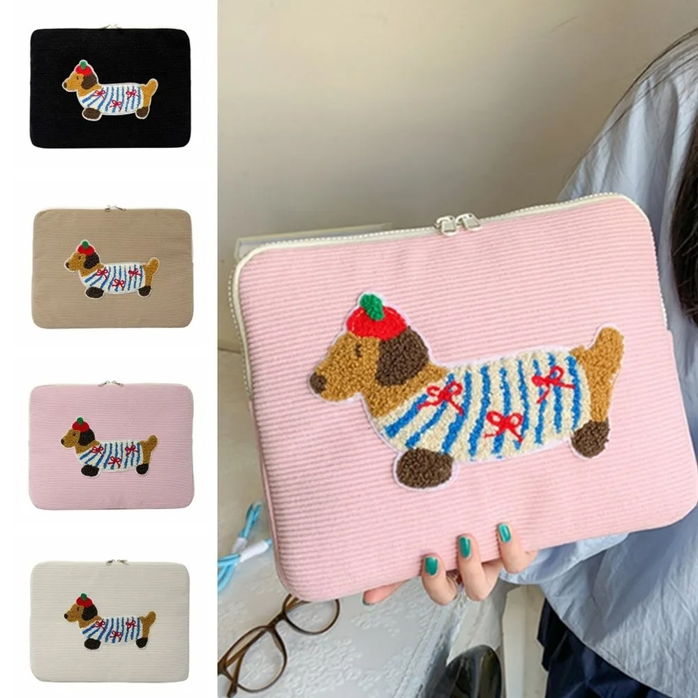 Wear Resistant Cartoon Dog Laptop Sleeve Bag Sweet Shockproof Tablet Sleeve Bag Kawaii Cute Girl Computer Bag Girls/Lady/Women