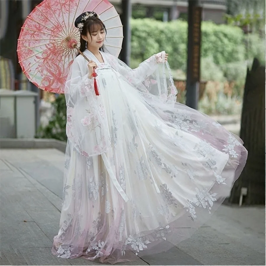 Fashion Traditional Hanfu Cosplay Chinese Style Tang Ming Dynasty Folk Dance Costumes Improved Women Girl Fairy Dress