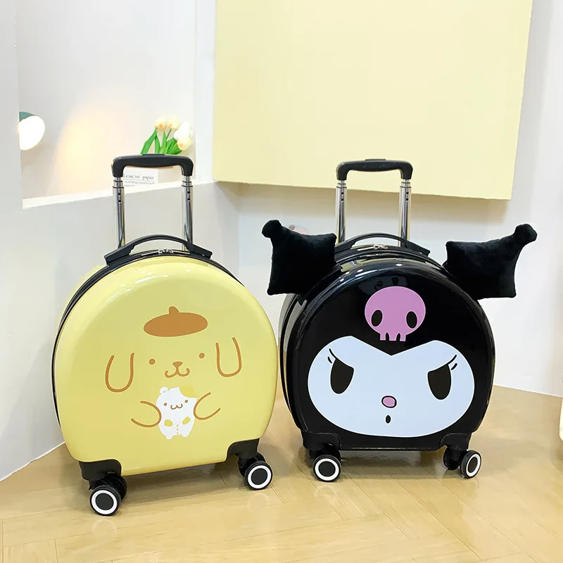 

20Inch Suitcase Sanrio Kawaii Melody Cinnamoroll Boarding Case Anime Kuromi Vehicle Storage Box Student Travel Box Gift Kid Toys