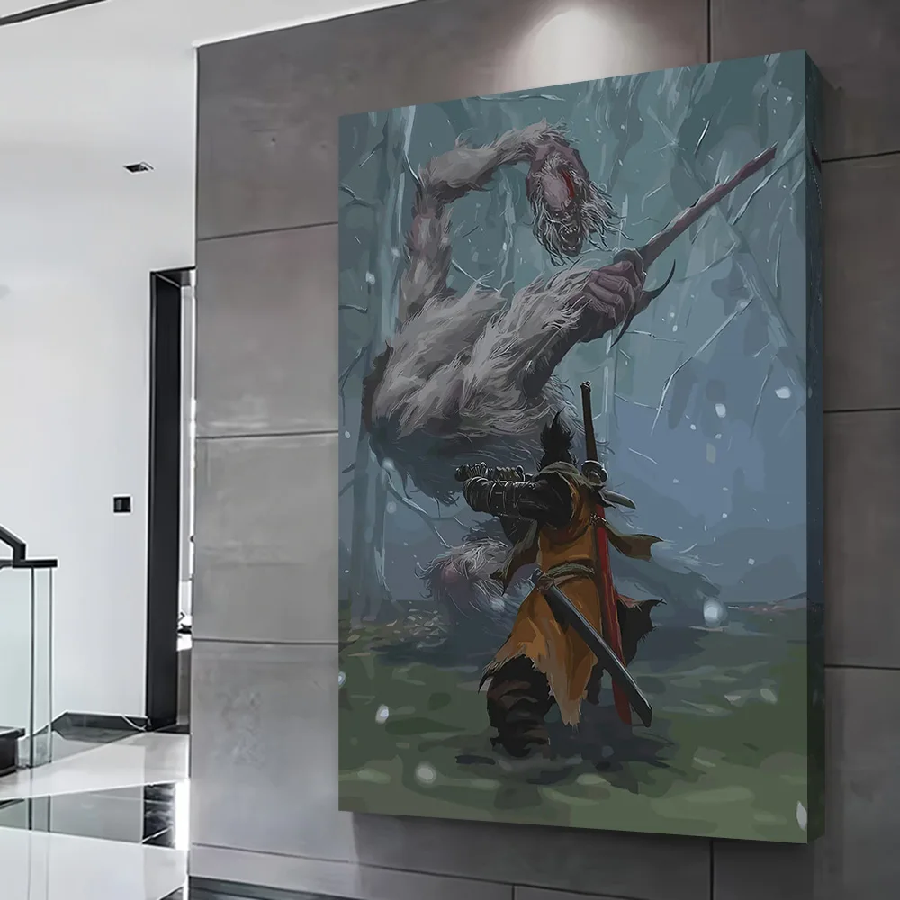 Shadows Die Twice - Guardian Ape Poster Customizable Printed Canvas Painting for Pictures Wall Art Aesthetic Decoration Room