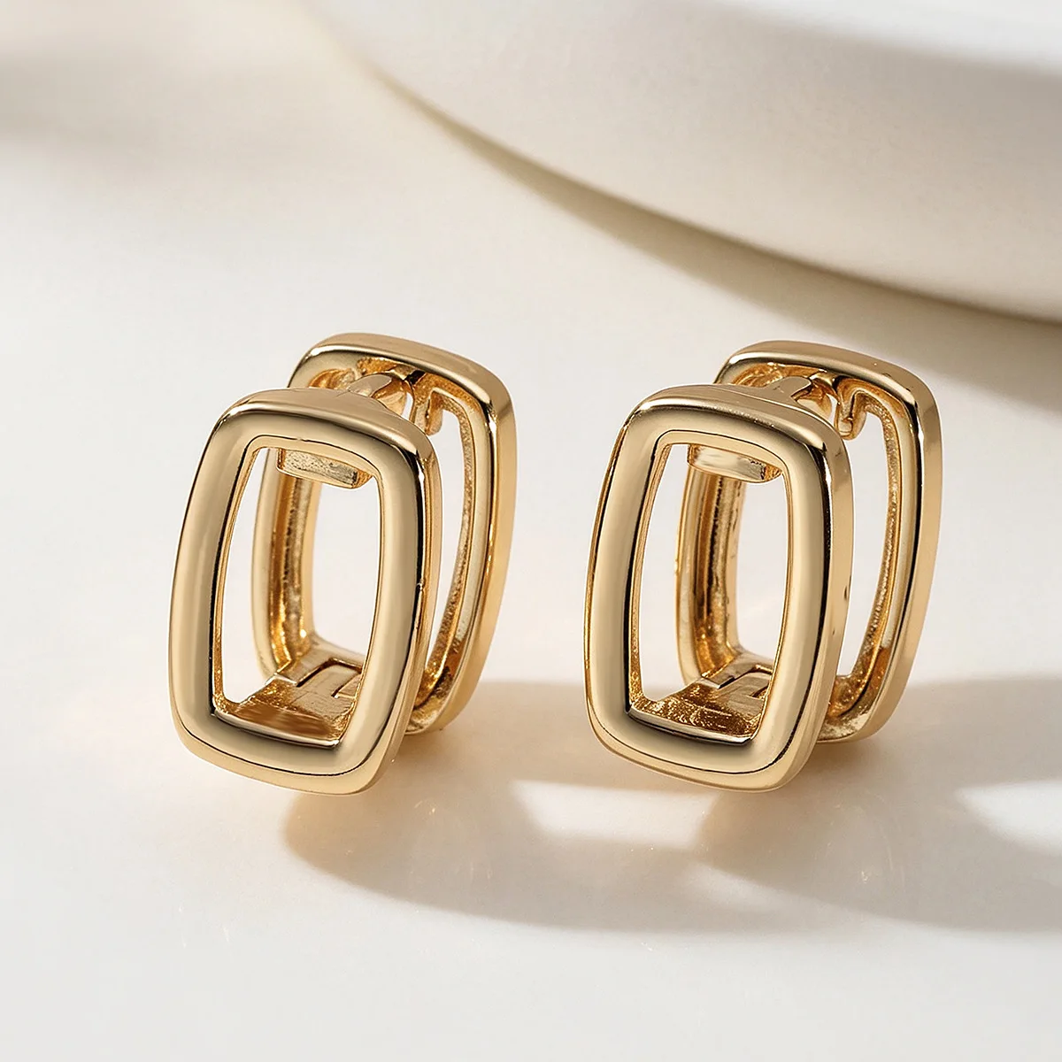 GANPUP Geometrische Quadratische Creolen für Frauen, Alltagsschmuck, Modische Neue Ohrschmuck-Geschenke für Party und Hochzeit – Detail 3