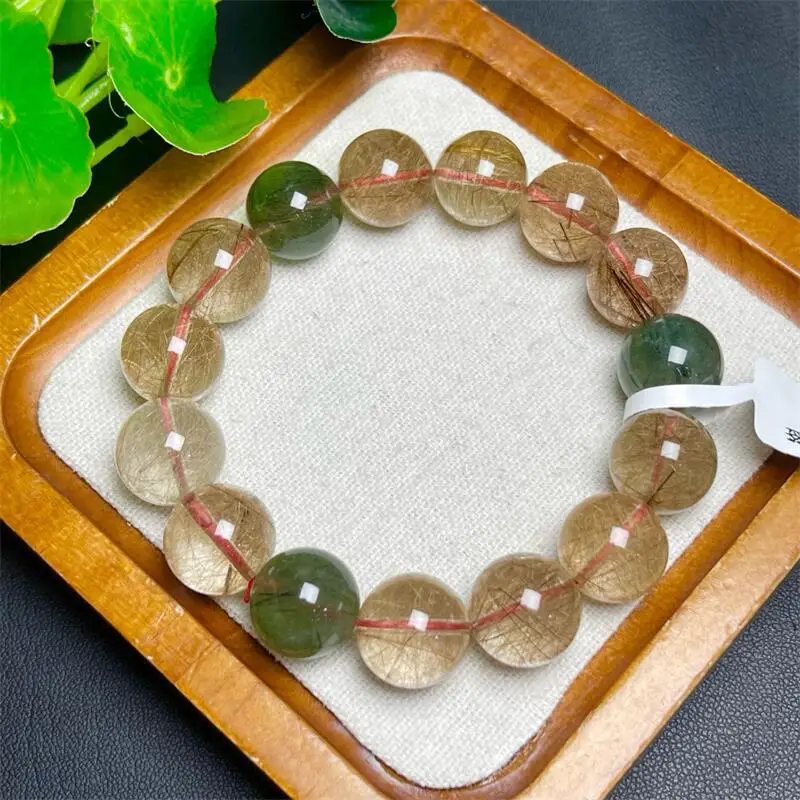 

Natural Colored Hair Quartz Bracelet Healing Crystal Charm For Women Energy Jewelry Gift 1PCS 8/10/12/14MM