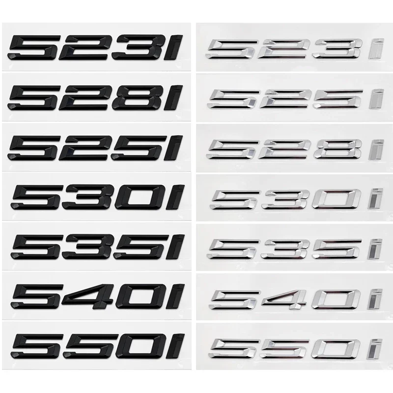 ABS Car Rear Trunk Letters Logo Badge Emblem Sticker For BMW 5 Series 520i 525i 528i 530i 535i 540i 523i E39 E60 E61 F10 F11 G30