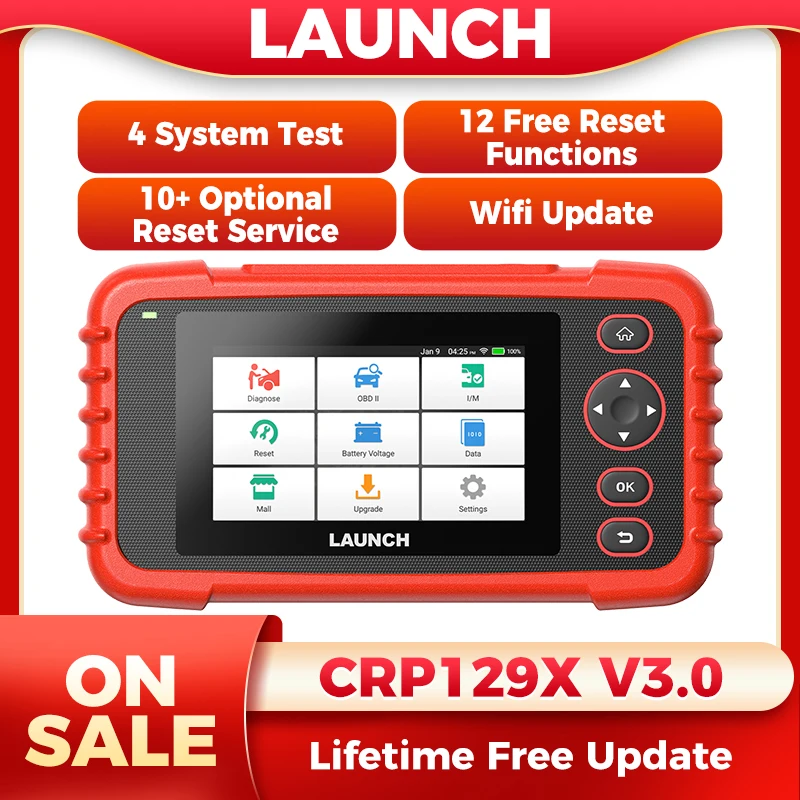 

Автосканер LAUNCH CRP129X V3.0, диагностический инструмент OBD2, считыватель кодов неисправностей, диагностика автомобиля, бесплатное обновление на всю жизнь