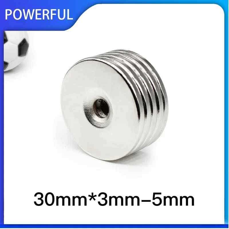 1/2/5/10/15/20/30PCS 30x3-5 Round Strong Powerful Magnets 30*3 mm Hole 5mm 30x5 Disc Countersunk Search Magnet 30x3-5mm 30*3-5