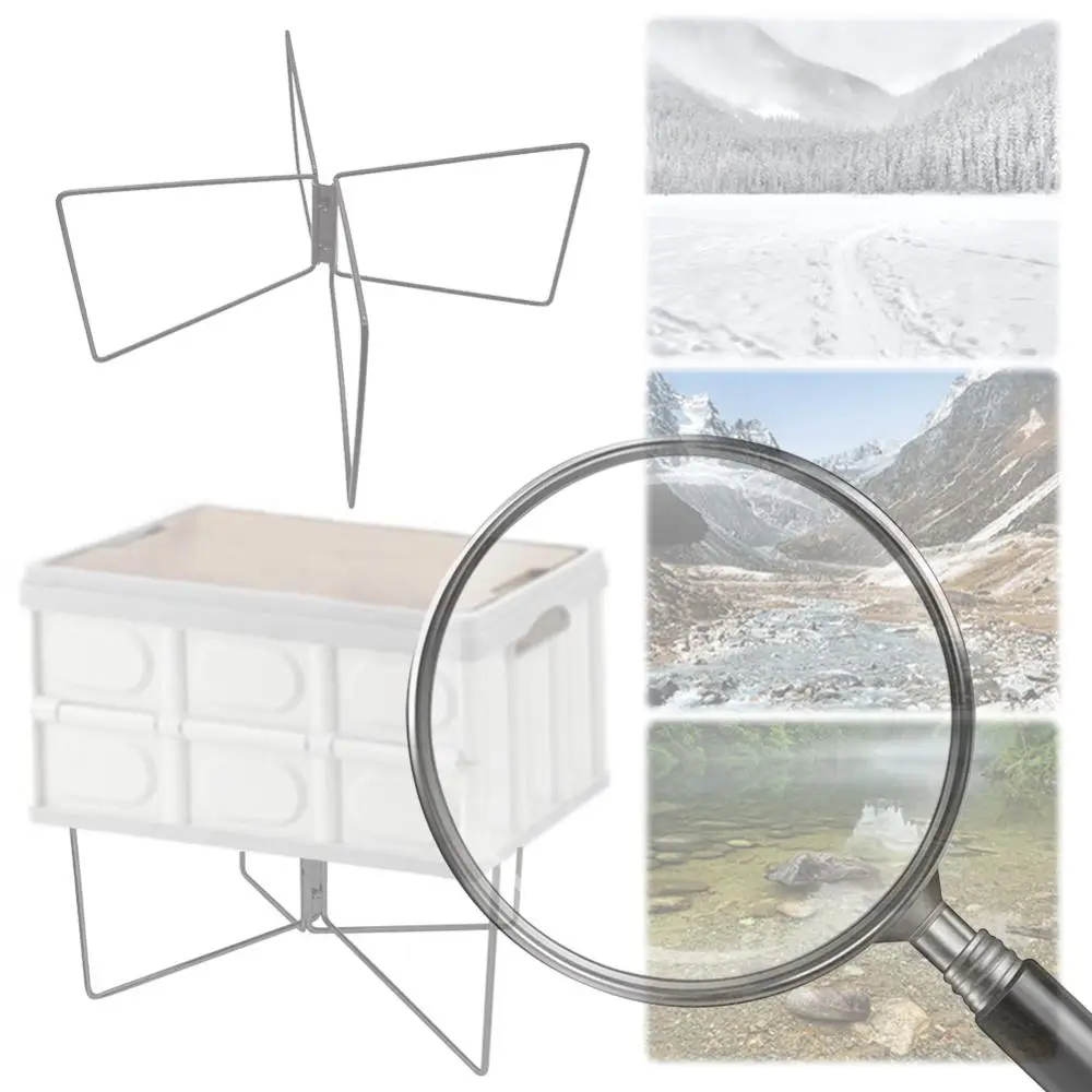 

Camping Foldable Metal Stand Portable Organizer Box Folding Stand Stainless Steel Iron Storage Box Bracket for Travel Cooking