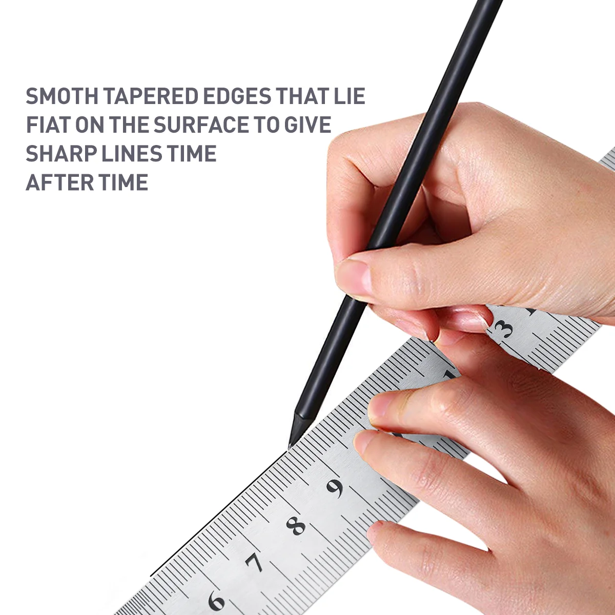 TOYMYTOY 3Pcs Stainless Steel Ruler Metal Ruler for Engineering School Office Drawing 20cm/30cm/40cm