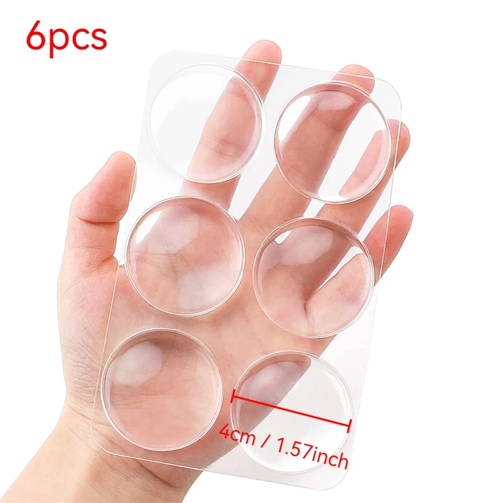 6 Stück transparente Stoßfänger, selbstklebend, für Möbel, Türstopper, Wandschutz, geräuschdämpfendes Pufferkissen für Schrank, Schublade