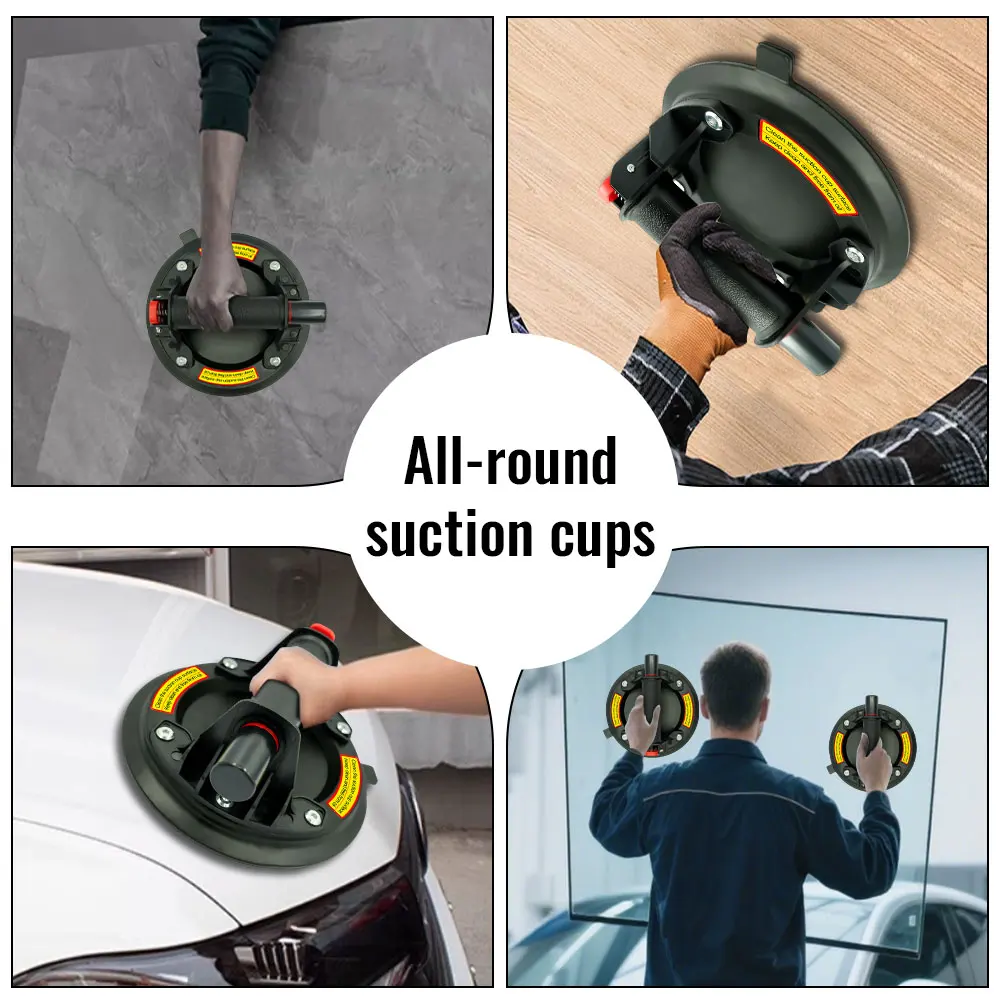 Portable 8 Inch Round/Oval Vacuum Suction Cup 220kg Industrial Grade Hand Pump for Glass Granite Tile Window Lifting Tool