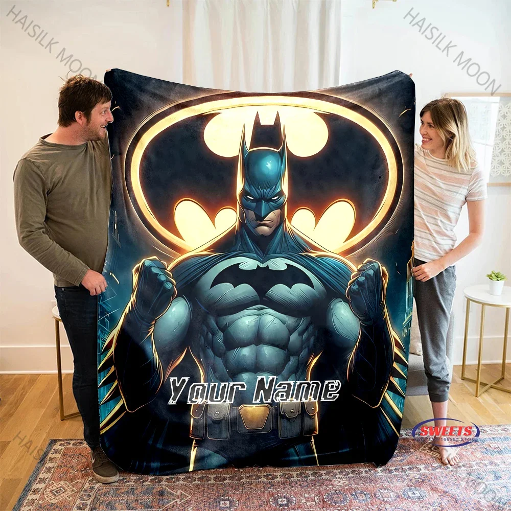 تخصيص شعار باتمان الخاص بك بطانية اسم شخصي بطانية مخصصة متعددة الحجم اختيارية رحلة التخييم RV متعددة المشهد المتاحة