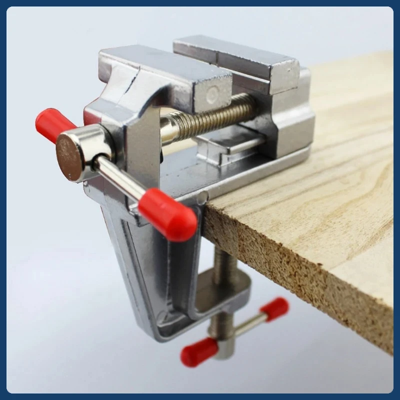 Mini tornillo de banco multifuncional, 3,5 pulgadas, miniatura de aluminio, para joyeros pequeños, abrazadera para Hobby en mesa, alicates planos, herramienta