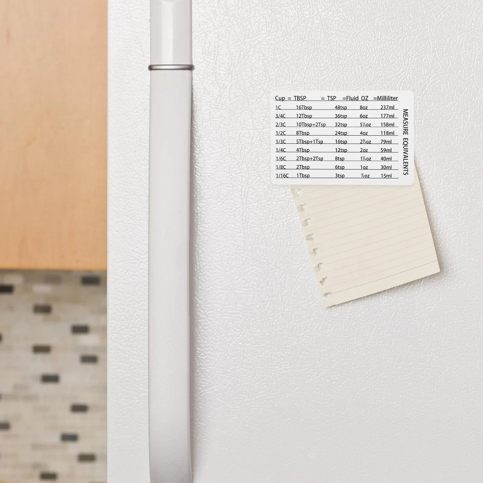 

PVC Magnetic Conversion Chart Compact Reusable Measure Equivalent for Kitchen Baking Refrigerator Magnet Cooking Conversion