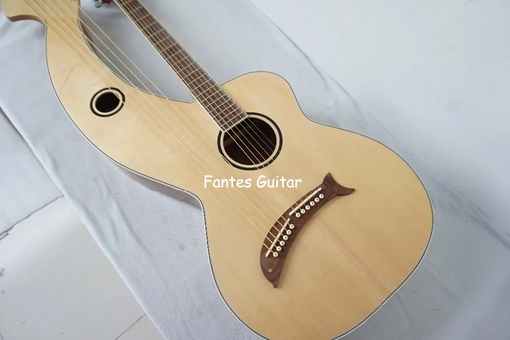 2026 New 12 Strings Harp Acoustic Guitar with Bag