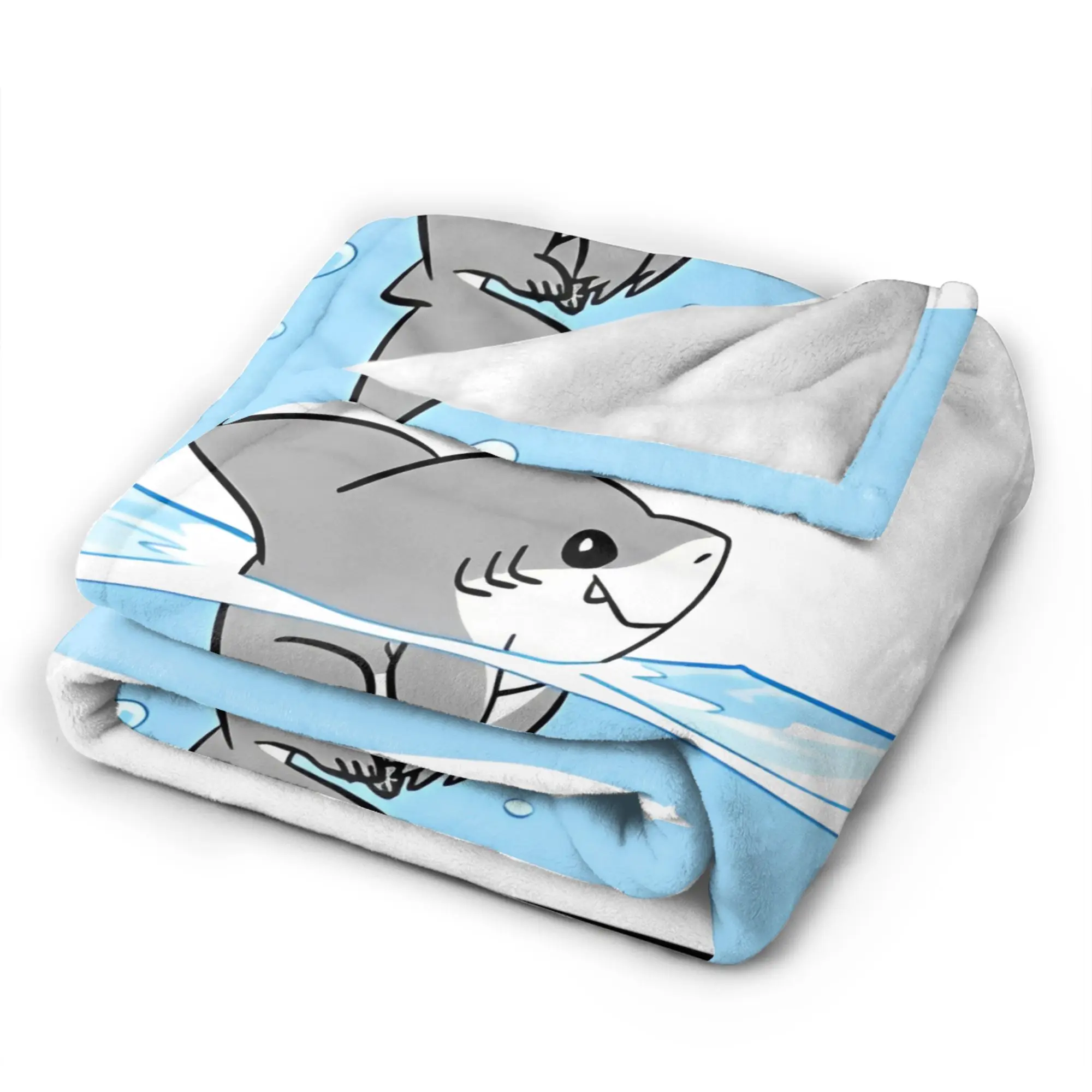 جيف لطيف القرش الكرتون بطانية أفخم مضحك لينة رمي بطانية للمنزل الربيع / الخريف