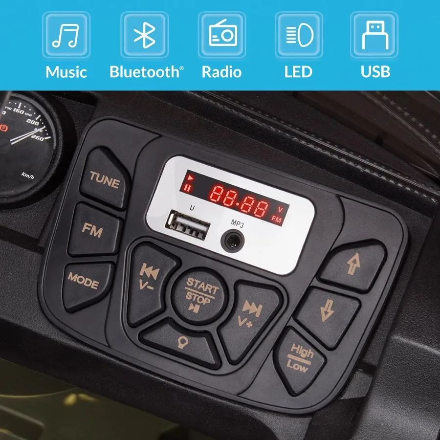 12V Ride on Truck, Battery Powered Licensed Toyota Tacoma Electric Car for Kids, Electric Vehicle Toy with Remote Control, 3 Spe