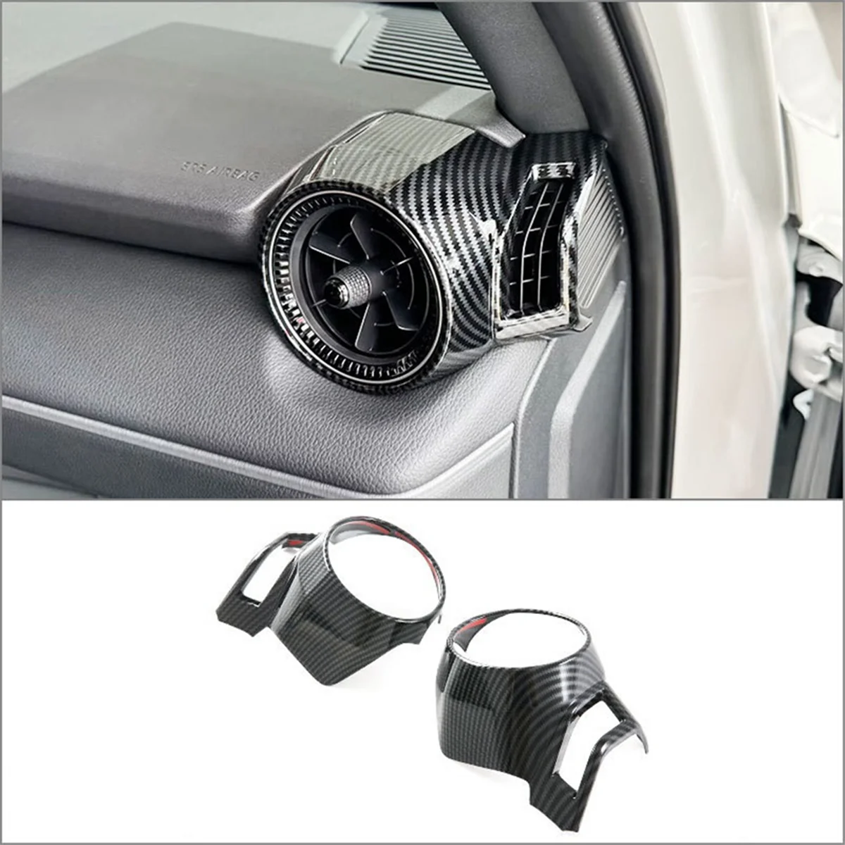 Dashboard Side Air Vents Cover Trim for Land Cruiser Prado 250 J250 LC250 2024 Accessories Carbon Fiber