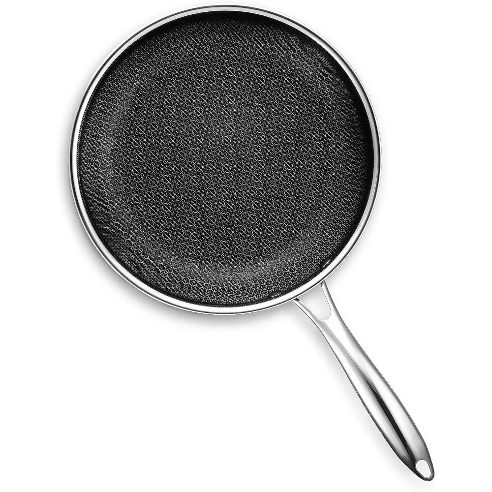 Hybrid Nonstick Frying Pan, 10-Inch, Stay-Cool Handle, Dishwasher and Oven-Safe, Induction Ready, Compatible with All Cooktops