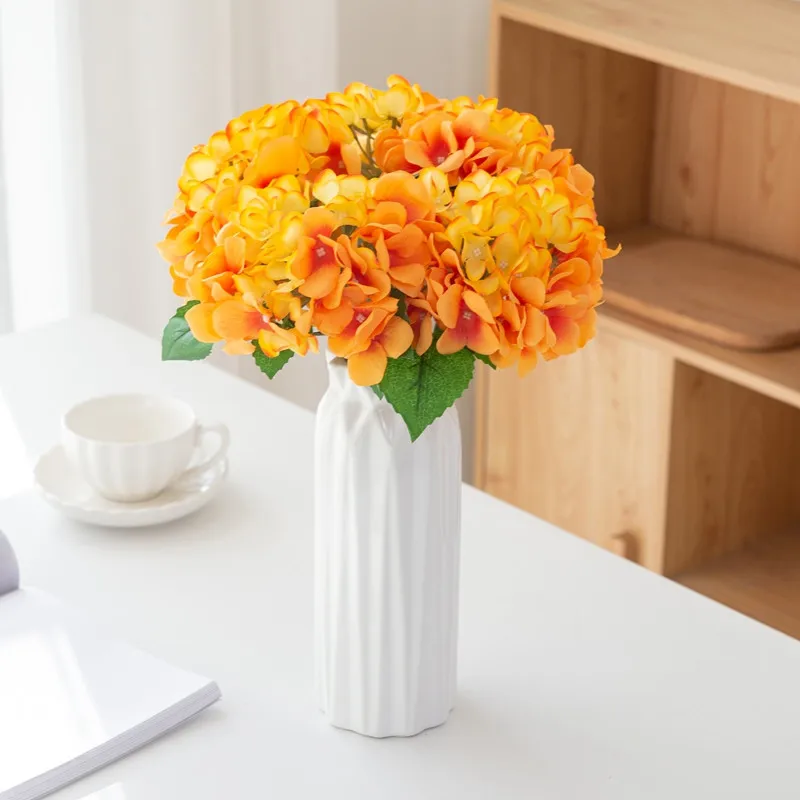 6 Stück Künstliche Blumen, Kunstseiden-Hortensien, Brautstrauß, Hochzeitsdekoration, Wohnzimmer-Tisch-Accessoires, Garten-Festival, Günstig – Detail 14