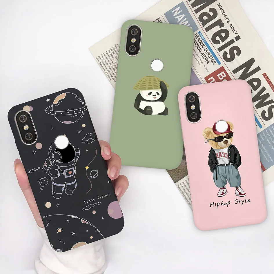 Casing For Xiaomi Mi 6X 5X A2 Lite A1 Soft TPU Fashion Pianted Astronaut Bear Cover on Xiomi Mi6X Mi5X MiA2 Lite MiA1 Case Coque