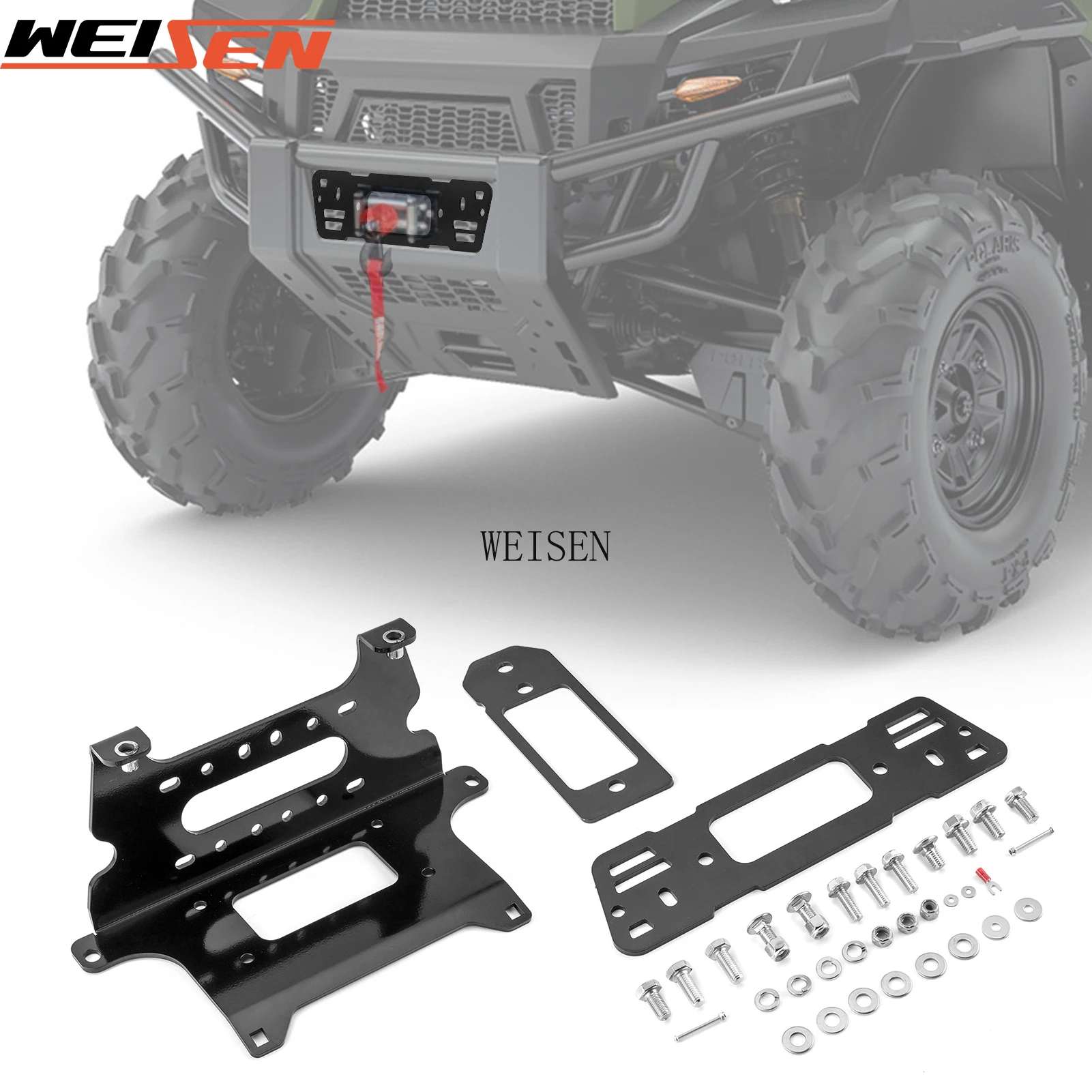 

UTV Winch Bracket Kit/Winch Mounting Plate for 2013-2024 Polaris Range 570/900/100 Full Size 4x4 Accessories